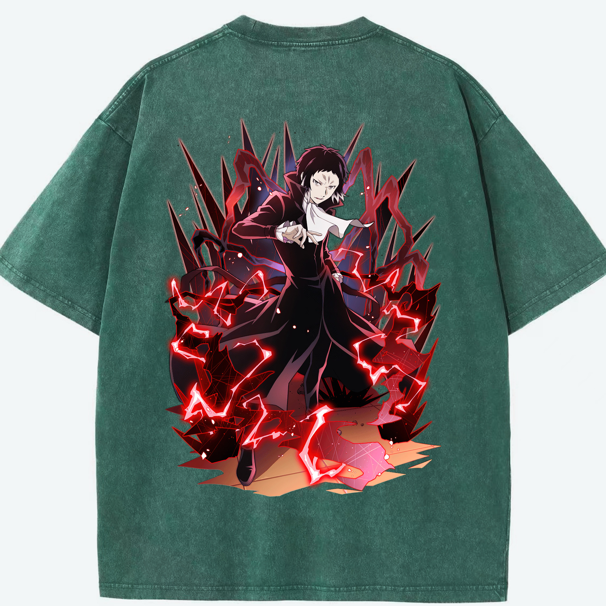 （画像用） 文豪ストレイドッグス Bungo Stray Dogs 綿100% ヴィンテージ風 半袖Tシャツ（背面プリント）